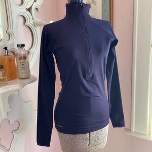 Nike pro purple 1/4 zip Dri-fit pullover S
